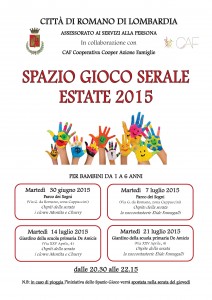Romano, spazio gioco serale  @ Giardino della scuola primaria De Amicis, via XXV aprile 