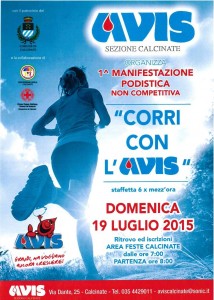 Calcinate, corri con l'Avis @ Area festa Calcinate