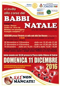 Calcio, corsa dei Babbi Natale 2016 @ Piazza della Chiesa