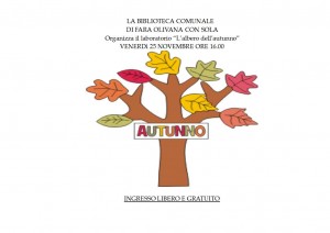 Fara Olivana con Sola, laboratorio "L'albero dell'autunno" @ Biblioteca Comunale