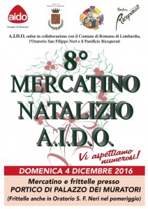 Romano, 8° mercatino natalizio A.I.D.O. @ Portico di Palazzo dei Muratori