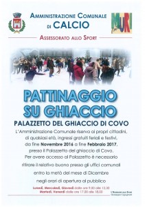 Calcio - Covo, pattinaggio su ghiaccio @ Palazzetto del Ghiaccio di Covo