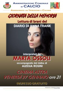 Calcio, lettura di brani dal diario di Anna Frank @ Cinema Astra