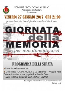 Cologno al Serio, giornata della memoria @ Sala del Consiglio Comunale | Cologno Al Serio | Lombardia | Italia