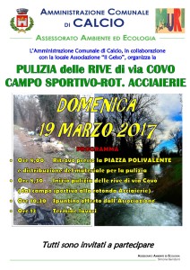 Calcio, Pulizia delle Rive di via Covo @ Piazza Polivalente