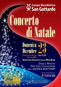 Calcio, Concerto di Natale @ CineTeatro Astra, Calcio