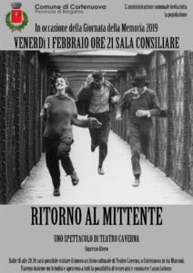 Cortenuova, Spettacolo Teatrale "Ritorno al mittente" @ Sala Consiliare del Comune di Cortenuova
