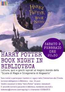Cavernago, "Harry Potter book night in biblioteca" @ Biblioteca di Cavernago