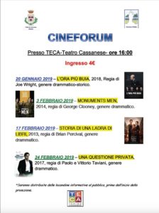Cassano d'Adda, Cineforum 2019 @ TECA, Teatro Cassanese