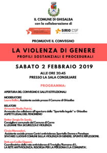 Ghisalba, Convegno "La violenza di genere" @ Sala Consiliare del Comune di Ghisalba