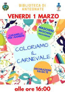 Antegnate, "Coloriamo il Carnevale" @ Biblioteca comunale di Antegnate