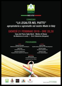 Torre Pallavicina, Convegno "La legalità nel piatto" @ Casa del Parco Oglio Nord - Molino di Basso