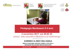Martinengo, Serata d'incontro "Pedagogia Montessori: 0-3 anni" @ Sala espositiva della Biblioteca Comunale